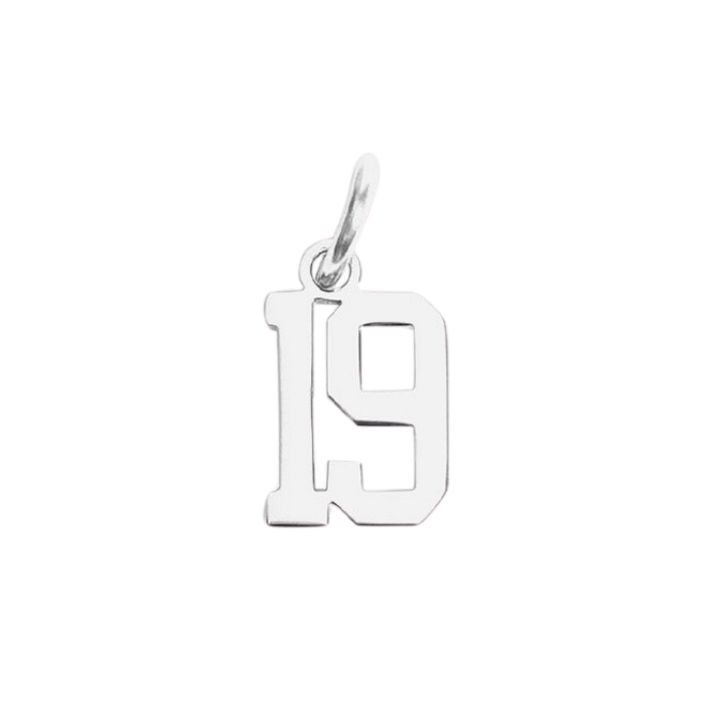 Small Silver Varsity Number Charms