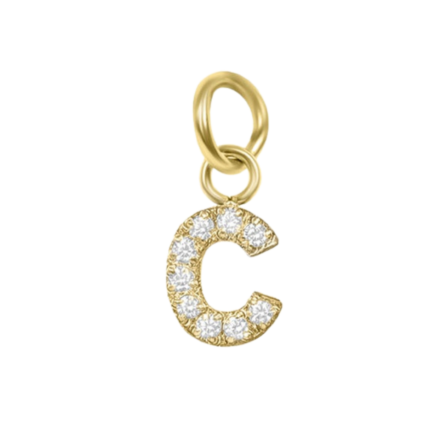 Mini 18K Gold Paved Initial Charms