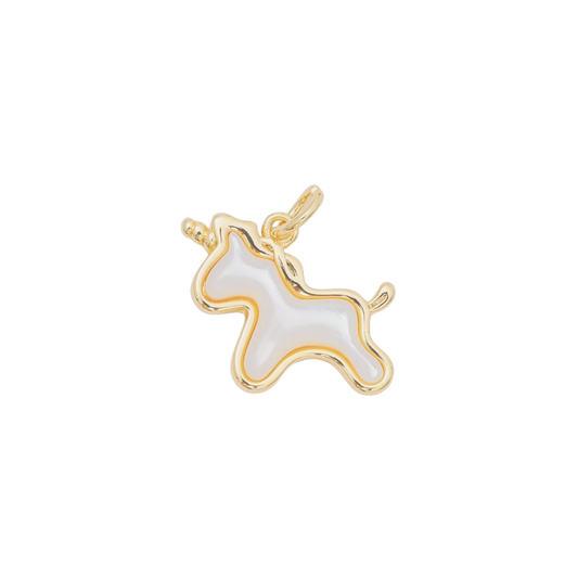 Small Pearl Unicorn Charm