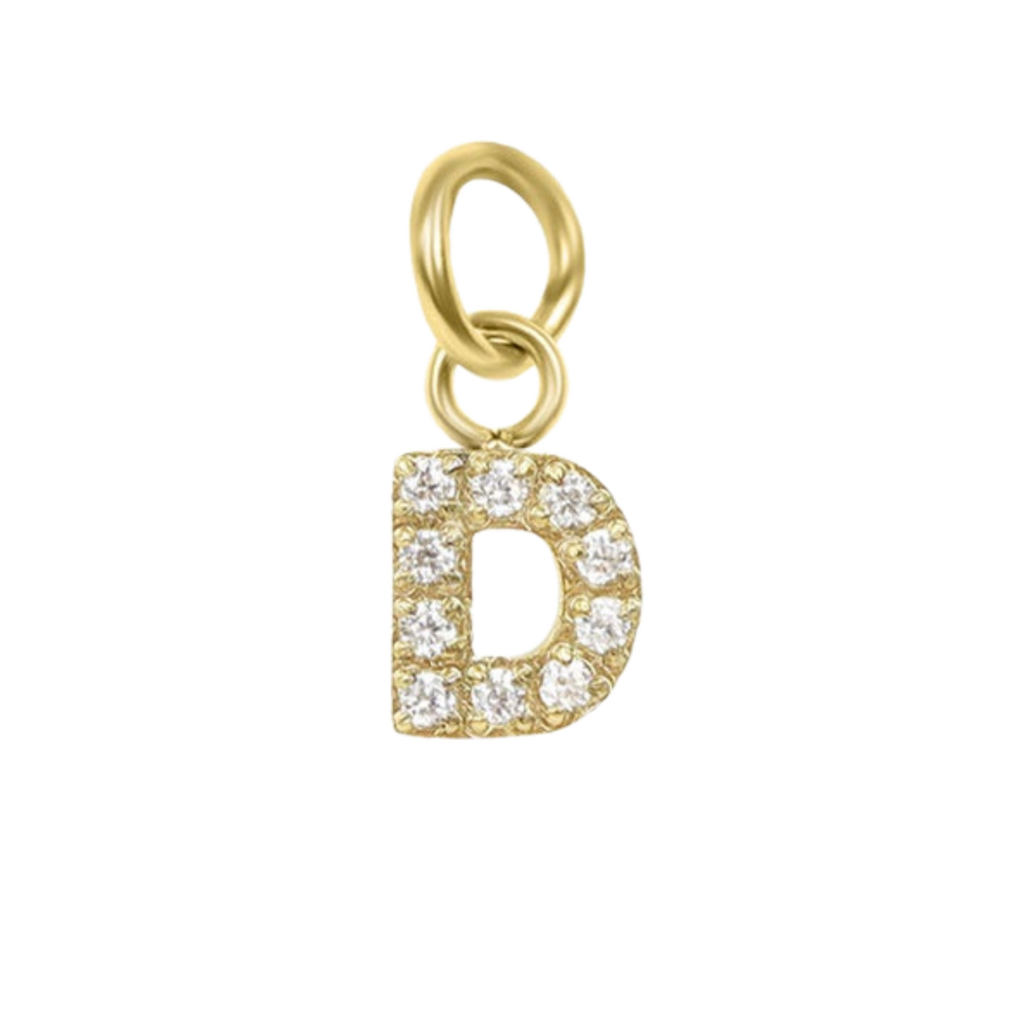 Mini 18K Gold Paved Initial Charms