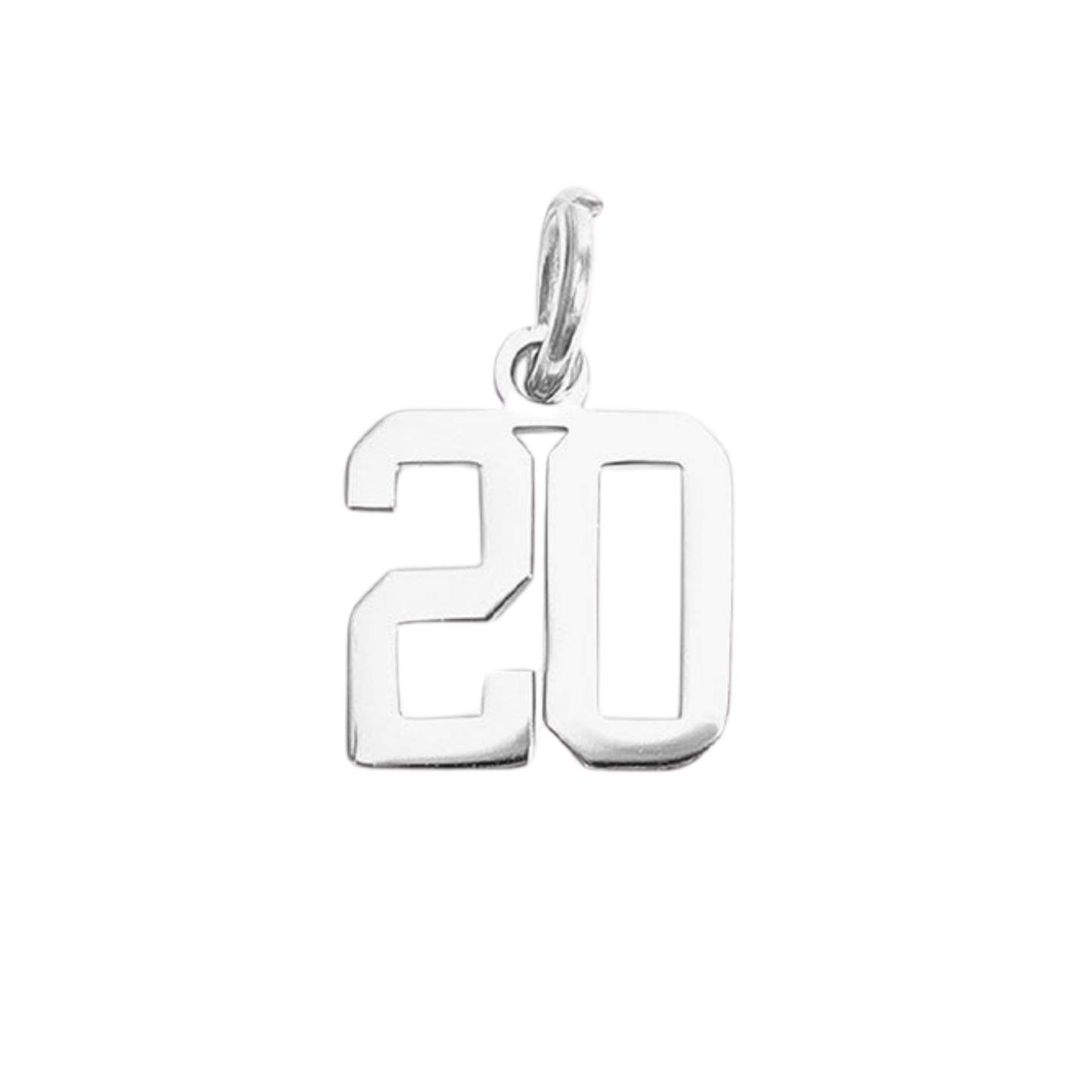 Small Silver Varsity Number Charms