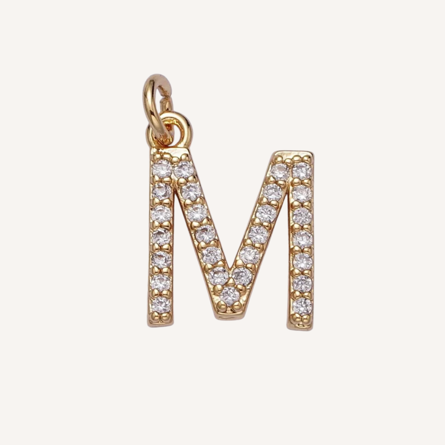 Medium Rhinestone Initial Charm