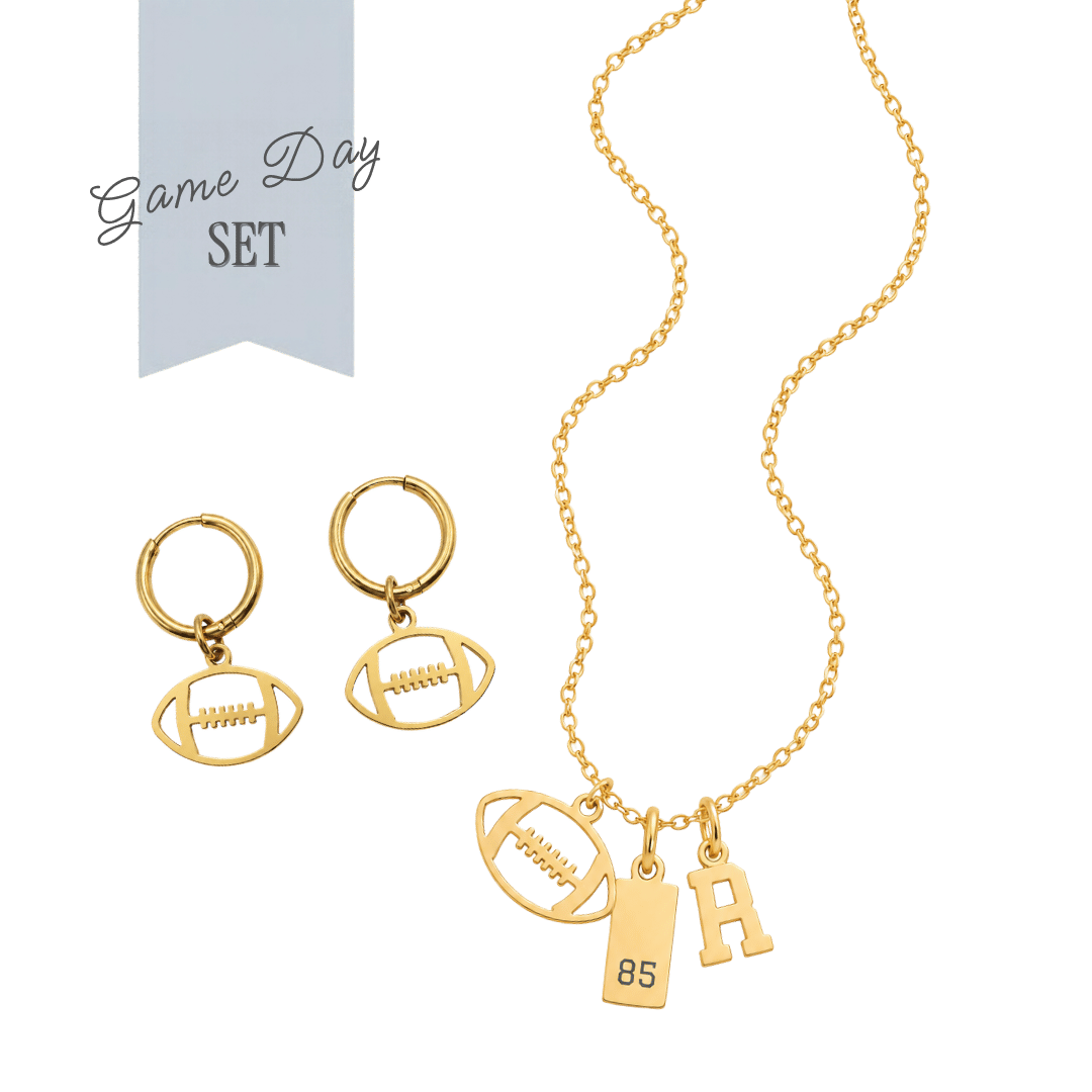 Football Game Day Necklace & Earring Set