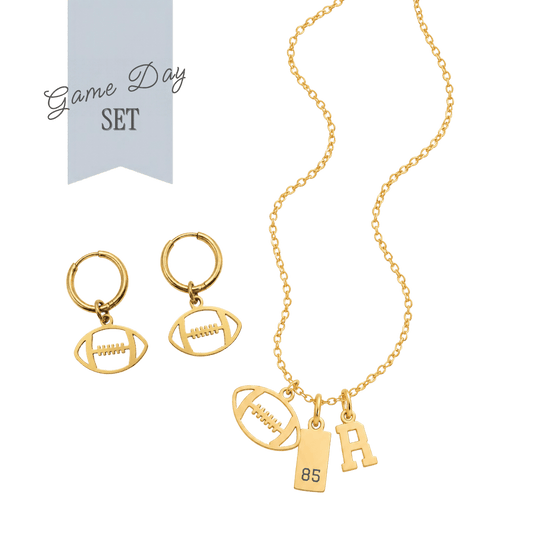 Football Game Day Necklace & Earring Set