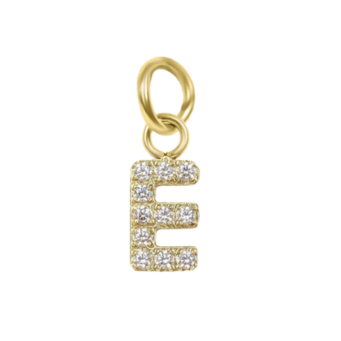 Mini 18K Gold Paved Initial Charms