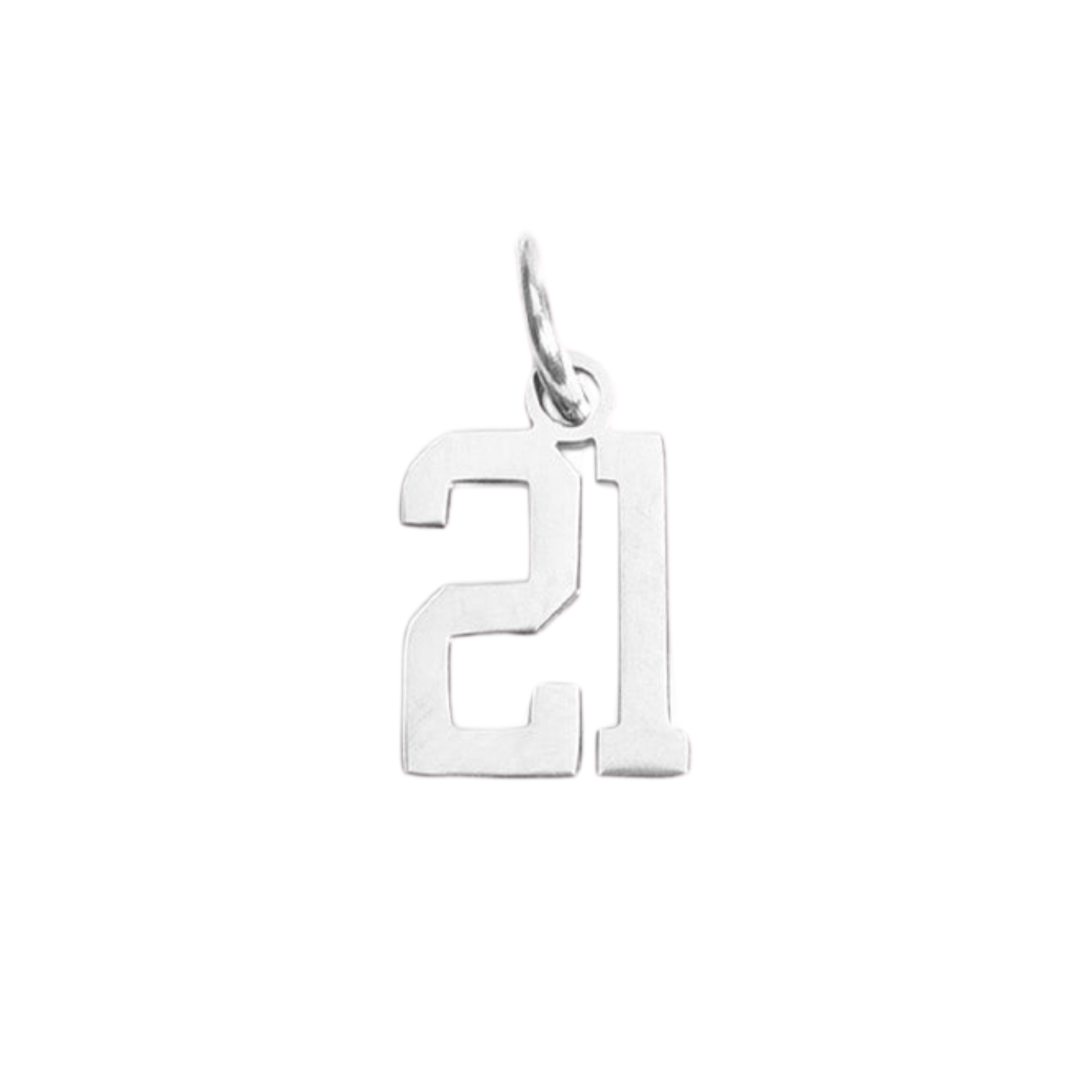 Small Silver Varsity Number Charms