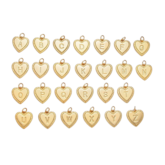 Medium Rope Heart Initial Charm