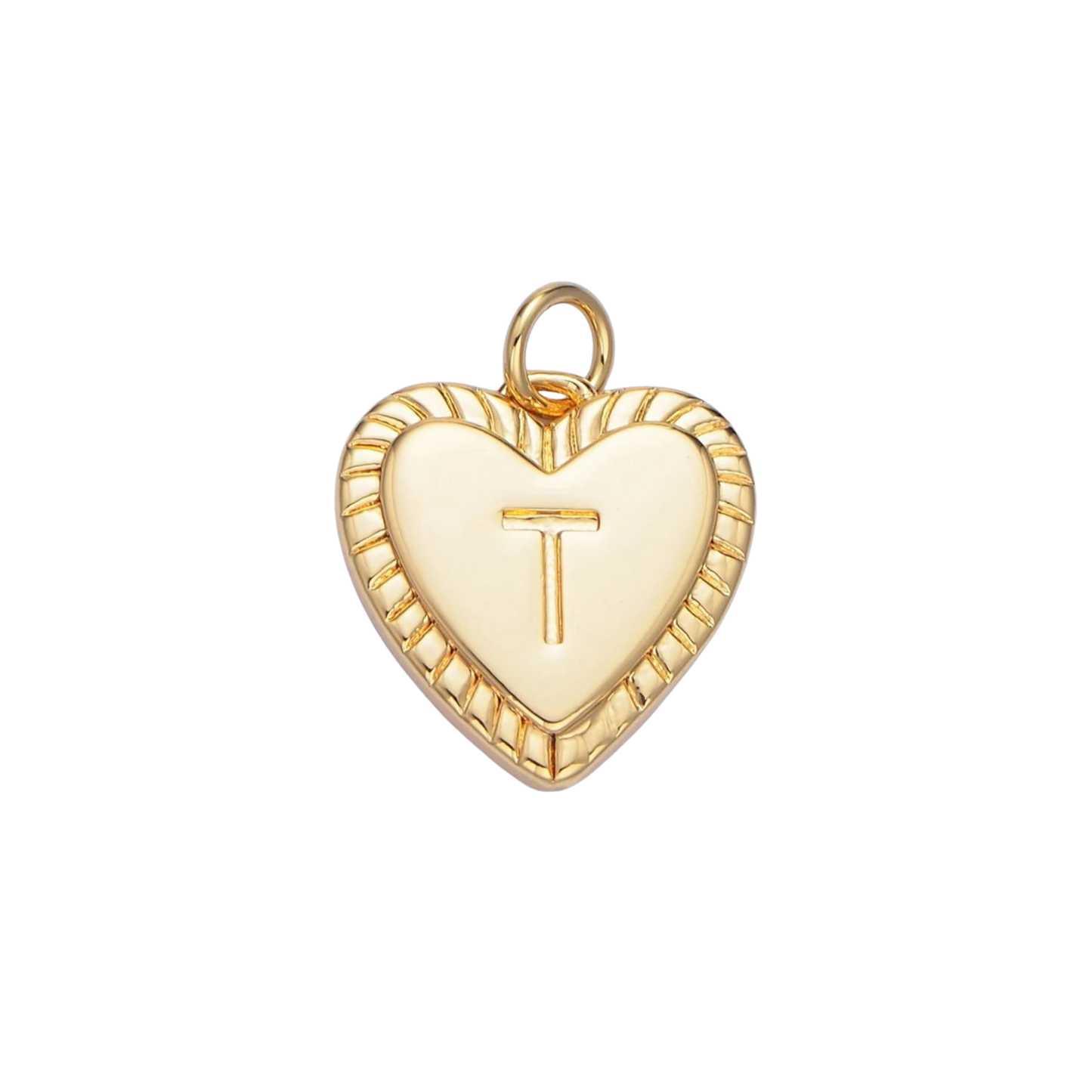 Medium Rope Heart Initial Charm