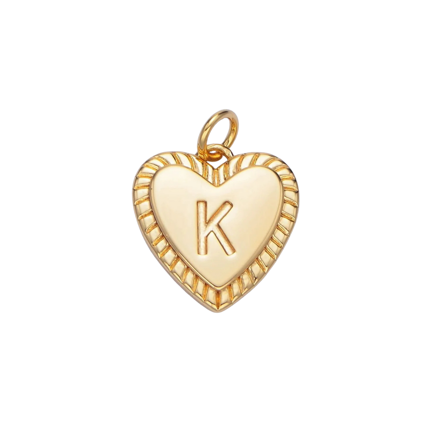 Medium Rope Heart Initial Charm
