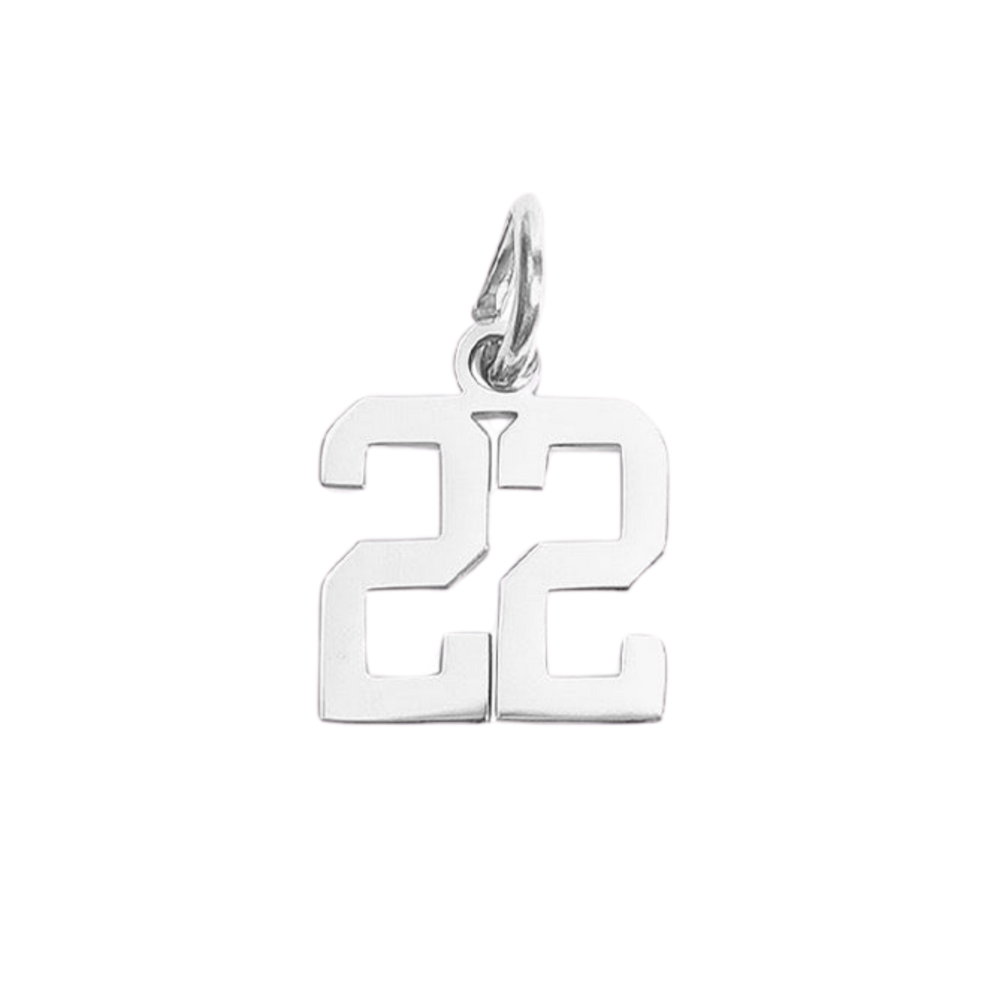 Small Silver Varsity Number Charms
