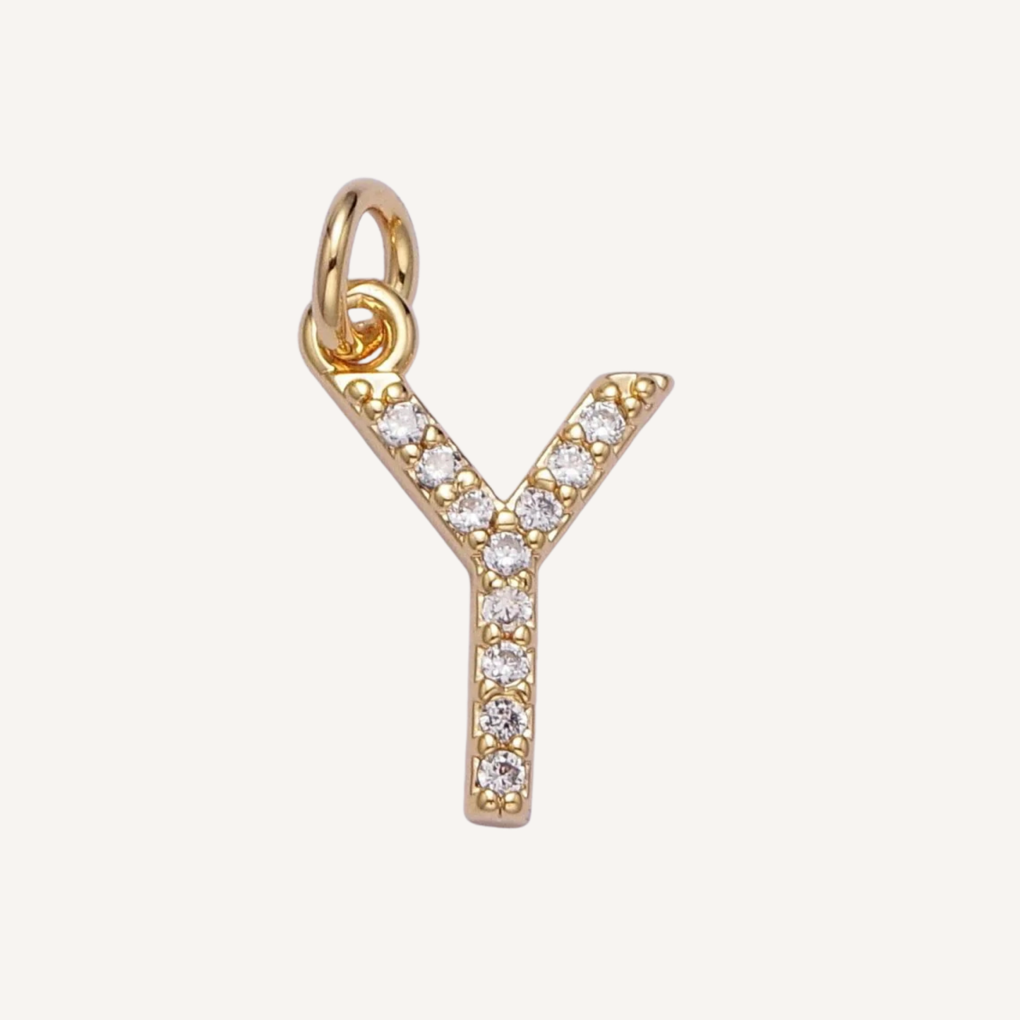 Medium Rhinestone Initial Charm