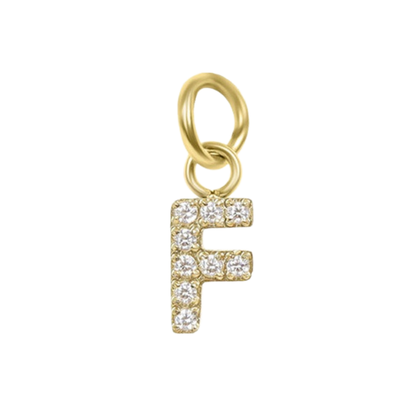 Mini 18K Gold Paved Initial Charms
