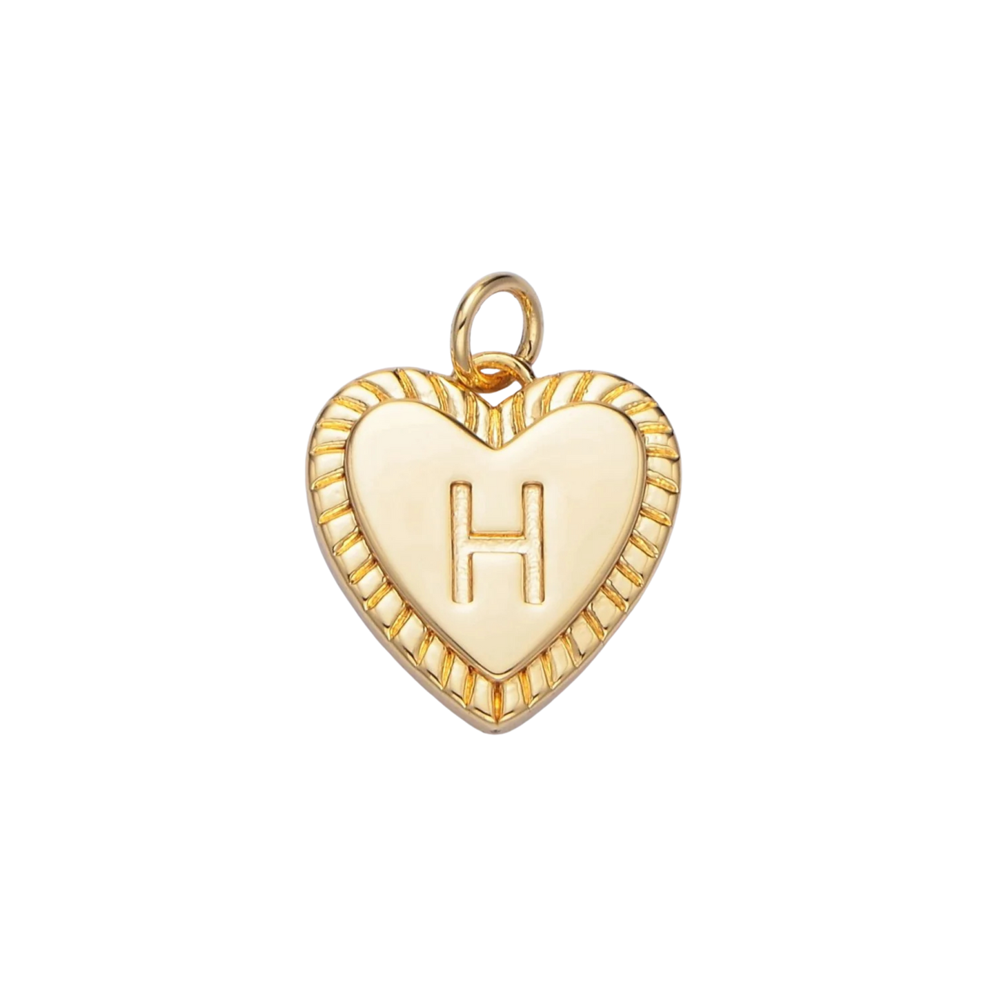 Medium Rope Heart Initial Charm