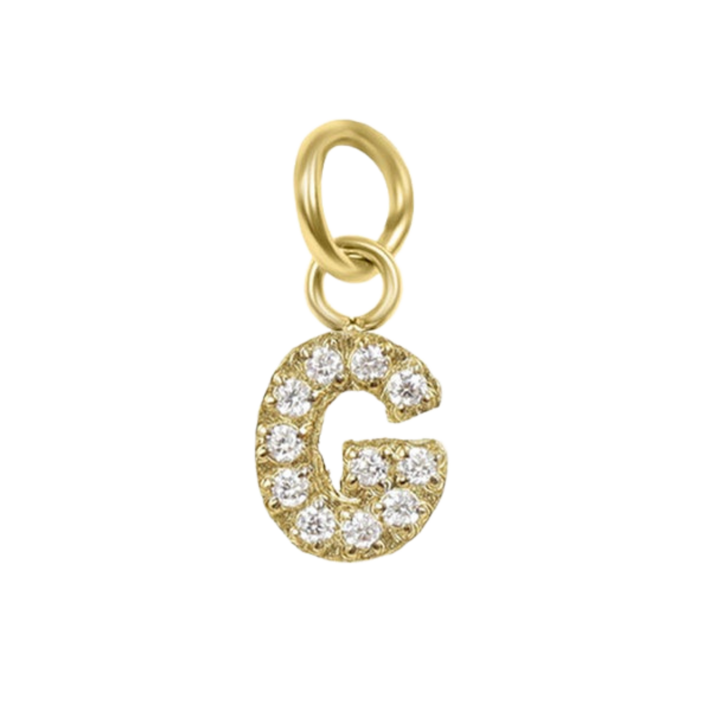 Mini 18K Gold Paved Initial Charms