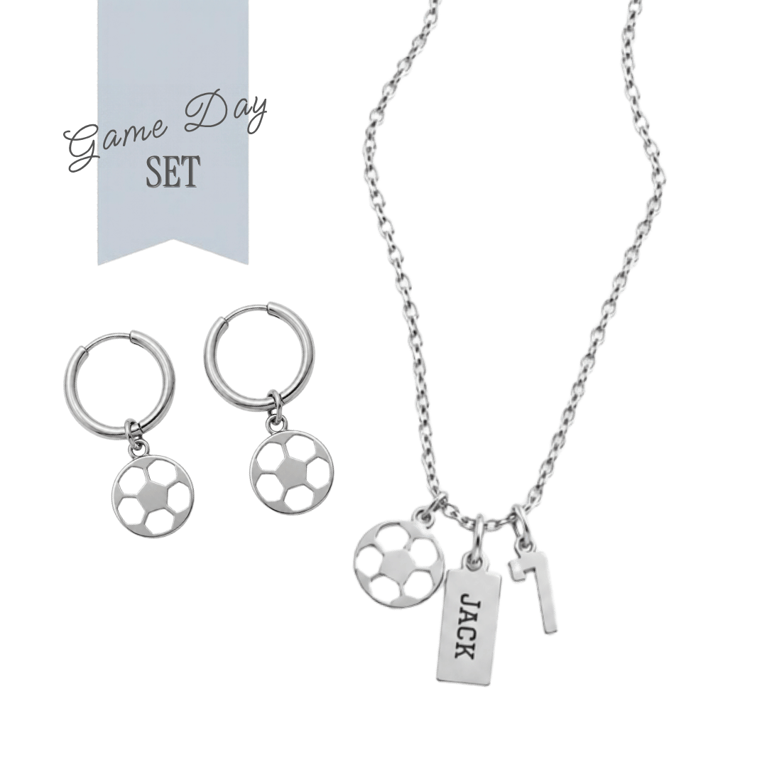 Soccer Game Day Necklace & Earring Set