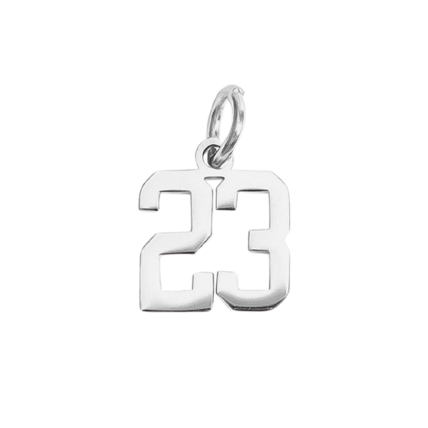 Small Silver Varsity Number Charms