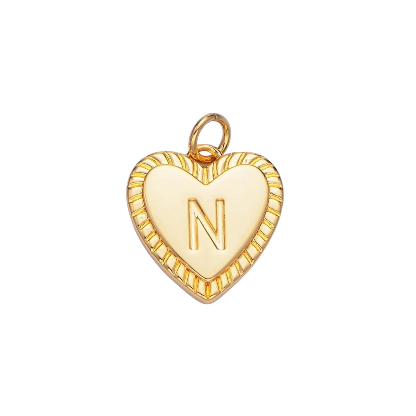 Medium Rope Heart Initial Charm