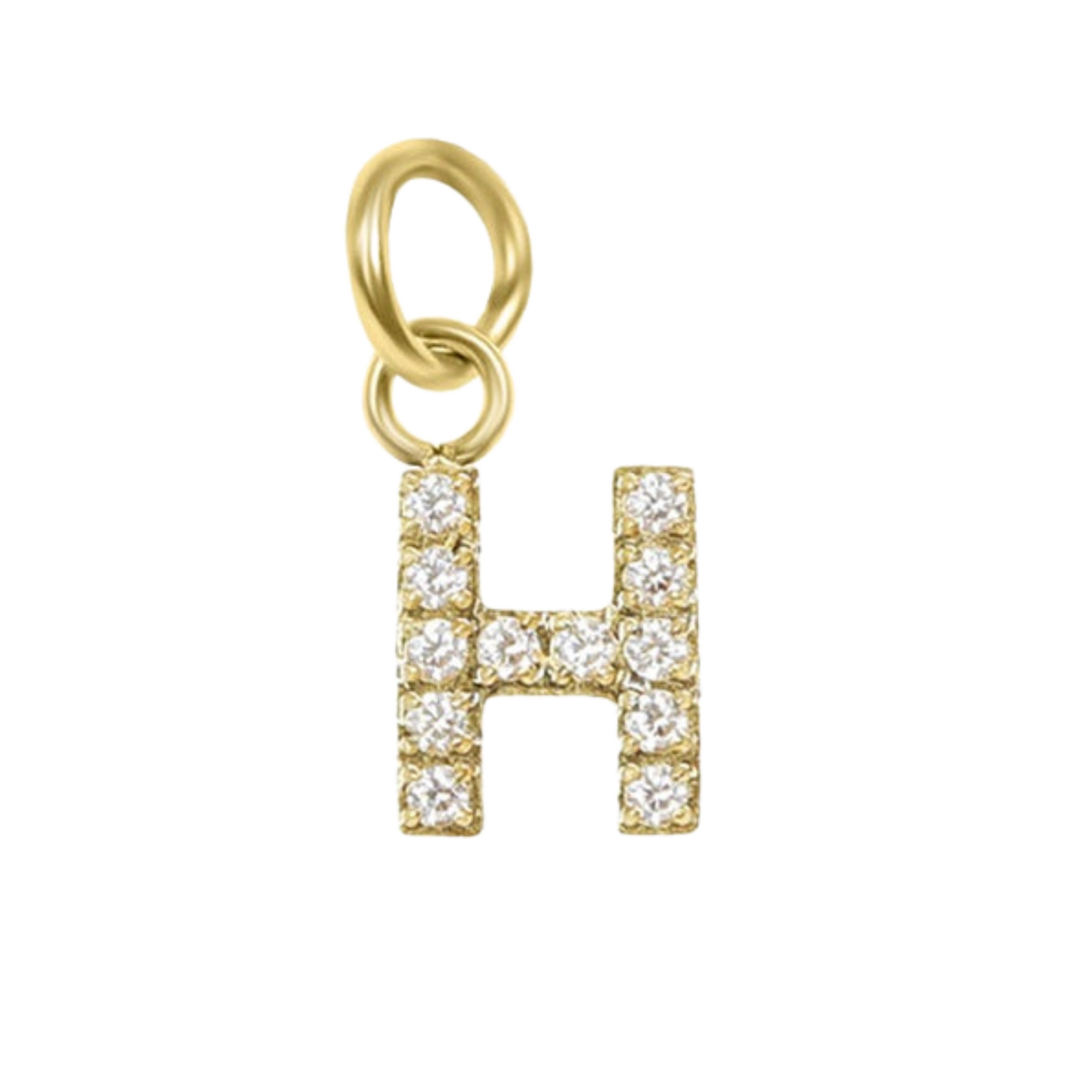 Mini 18K Gold Paved Initial Charms