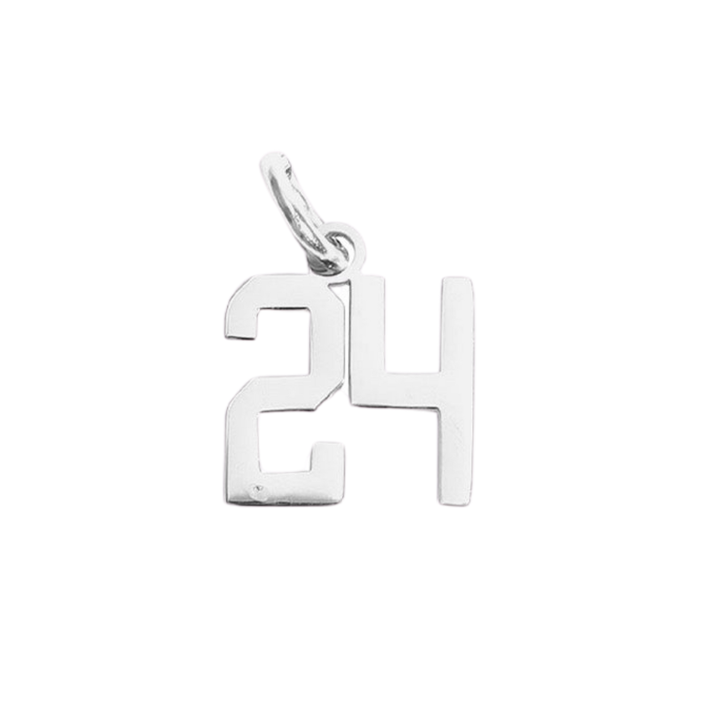 Small Silver Varsity Number Charms
