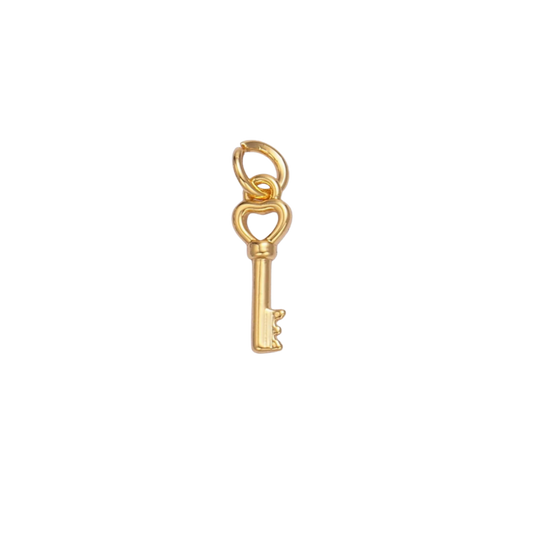 Mini Heart Key Charm