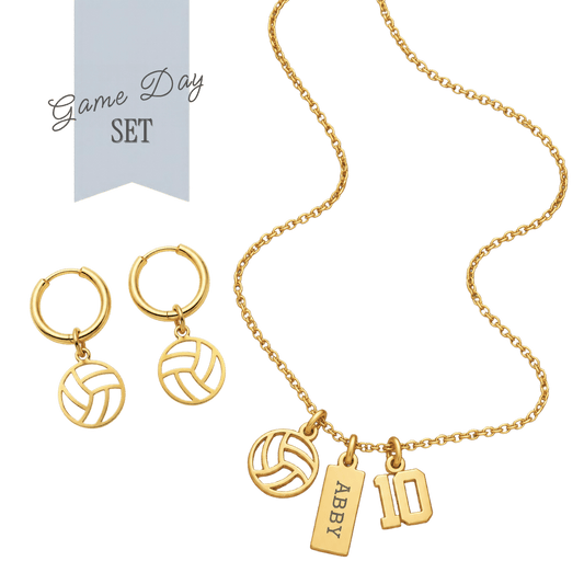 Volleyball Game Day Necklace & Earring Set
