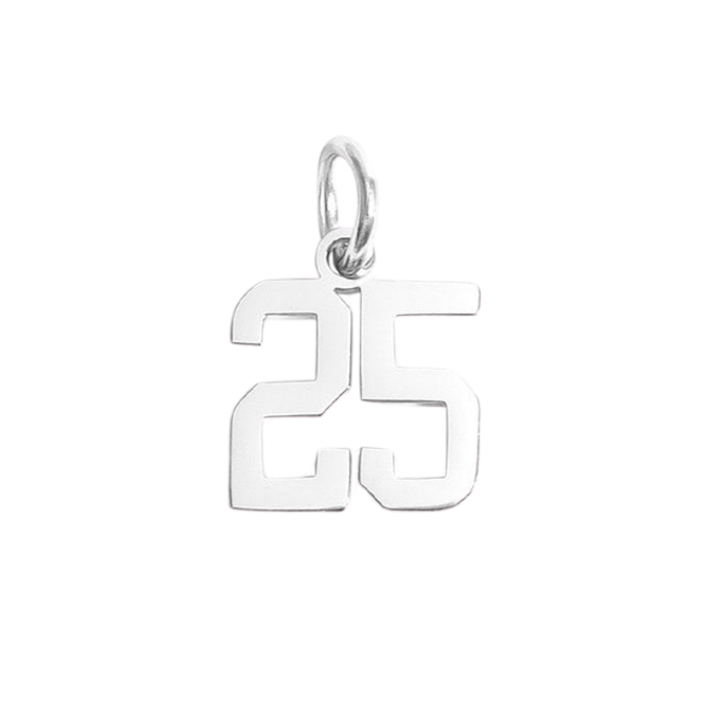 Small Silver Varsity Number Charms