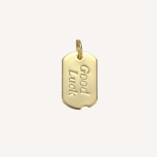 Small "Good Luck" Word Tag Charm