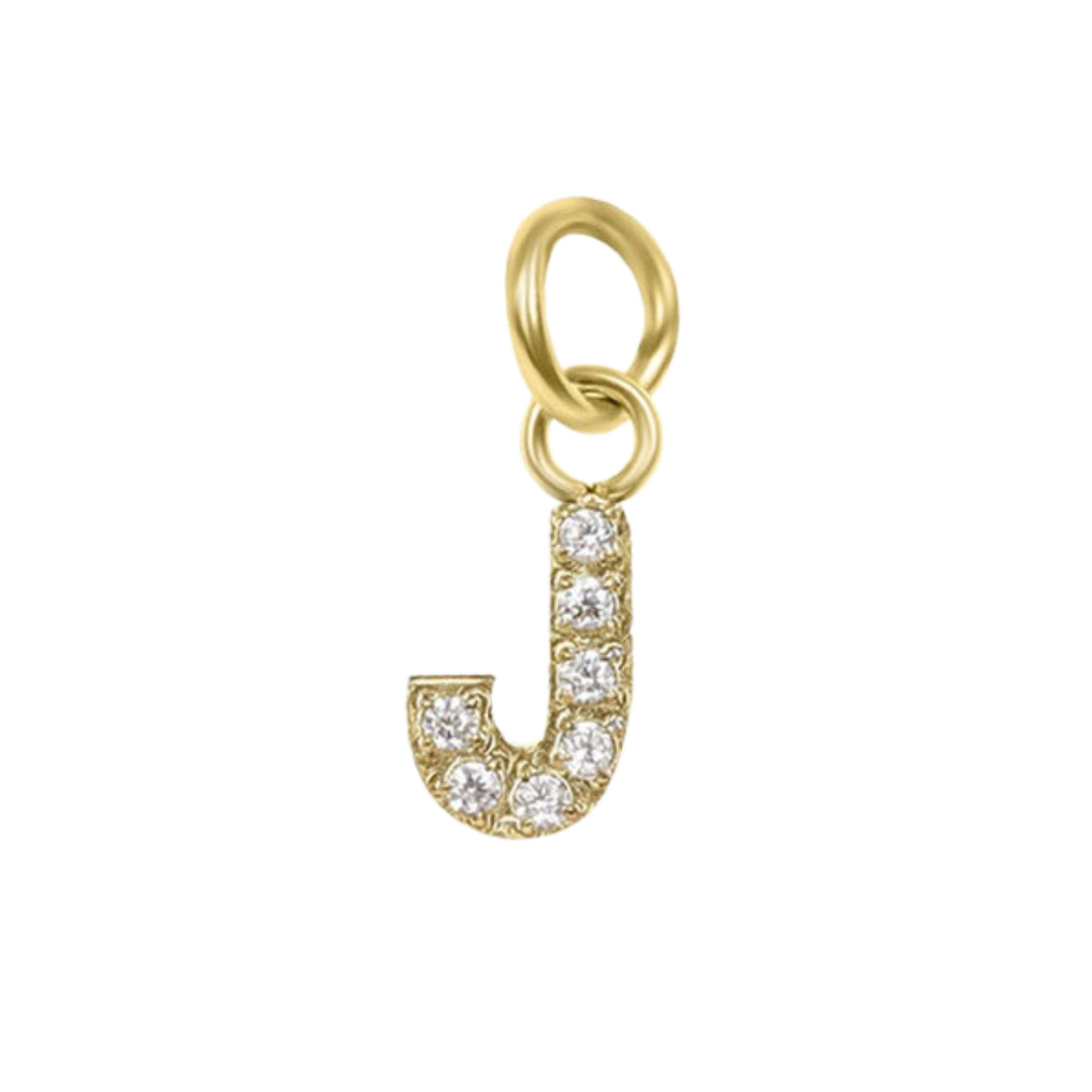Mini 18K Gold Paved Initial Charms