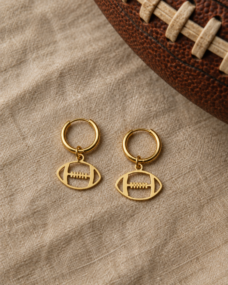 Football Dangle Earrings