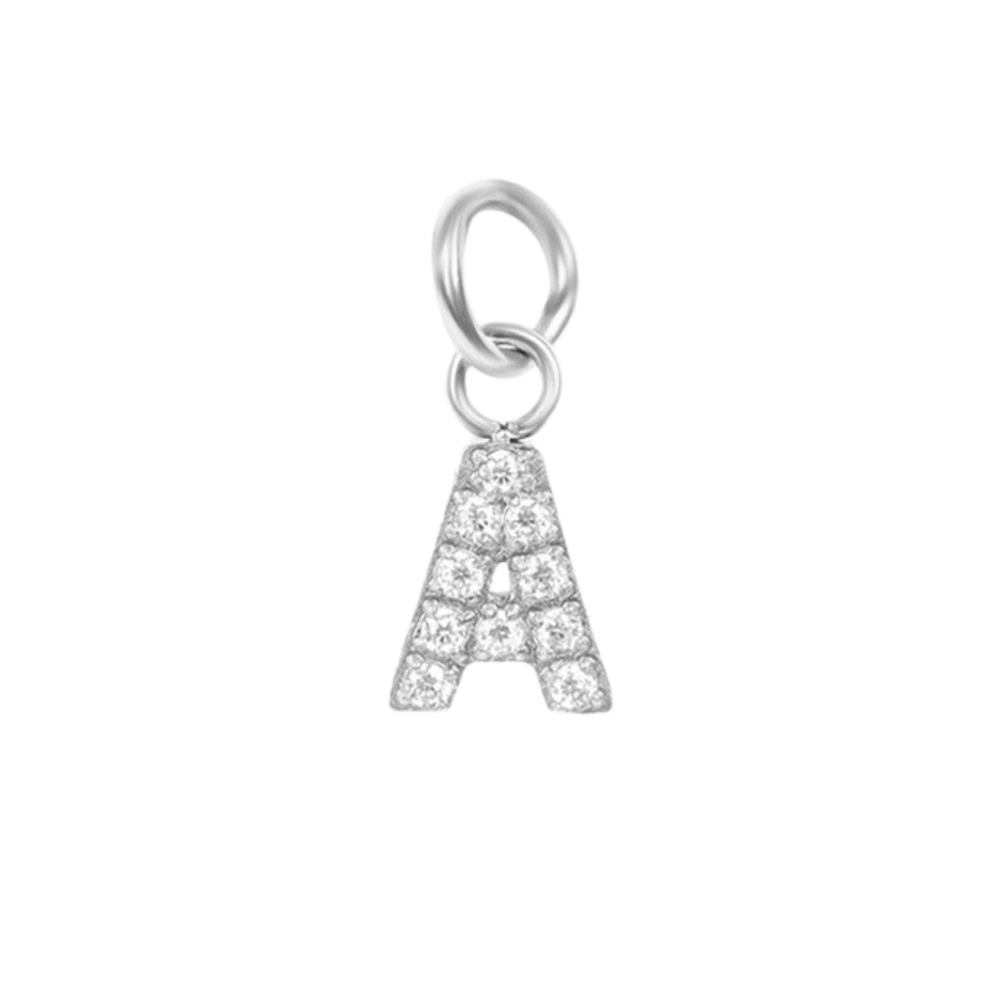 Mini Silver Paved Initial Charms