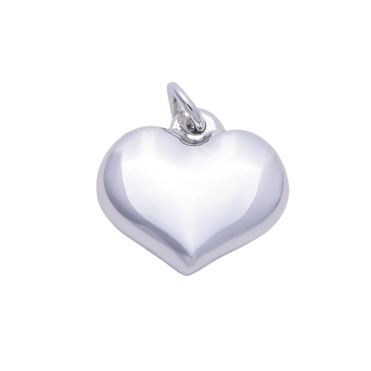 Large Silver Bubble Heart Charm