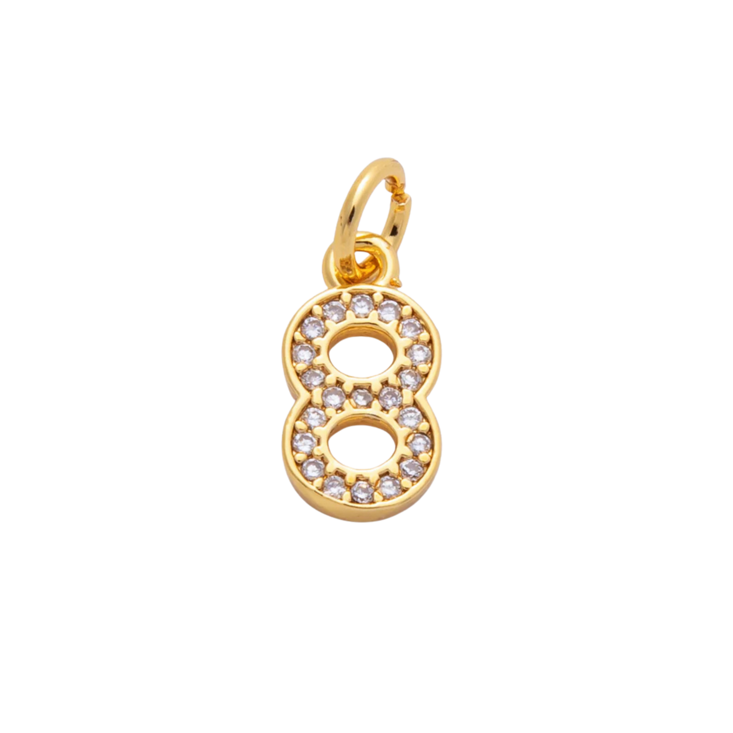 Small Rhinestone Number Charm