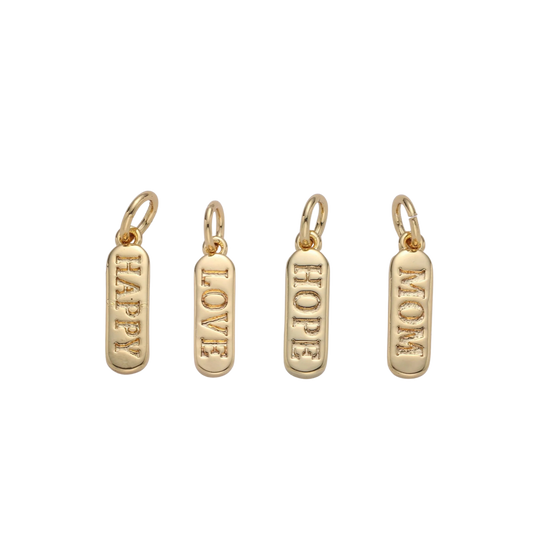 Mini Word Tag Charms