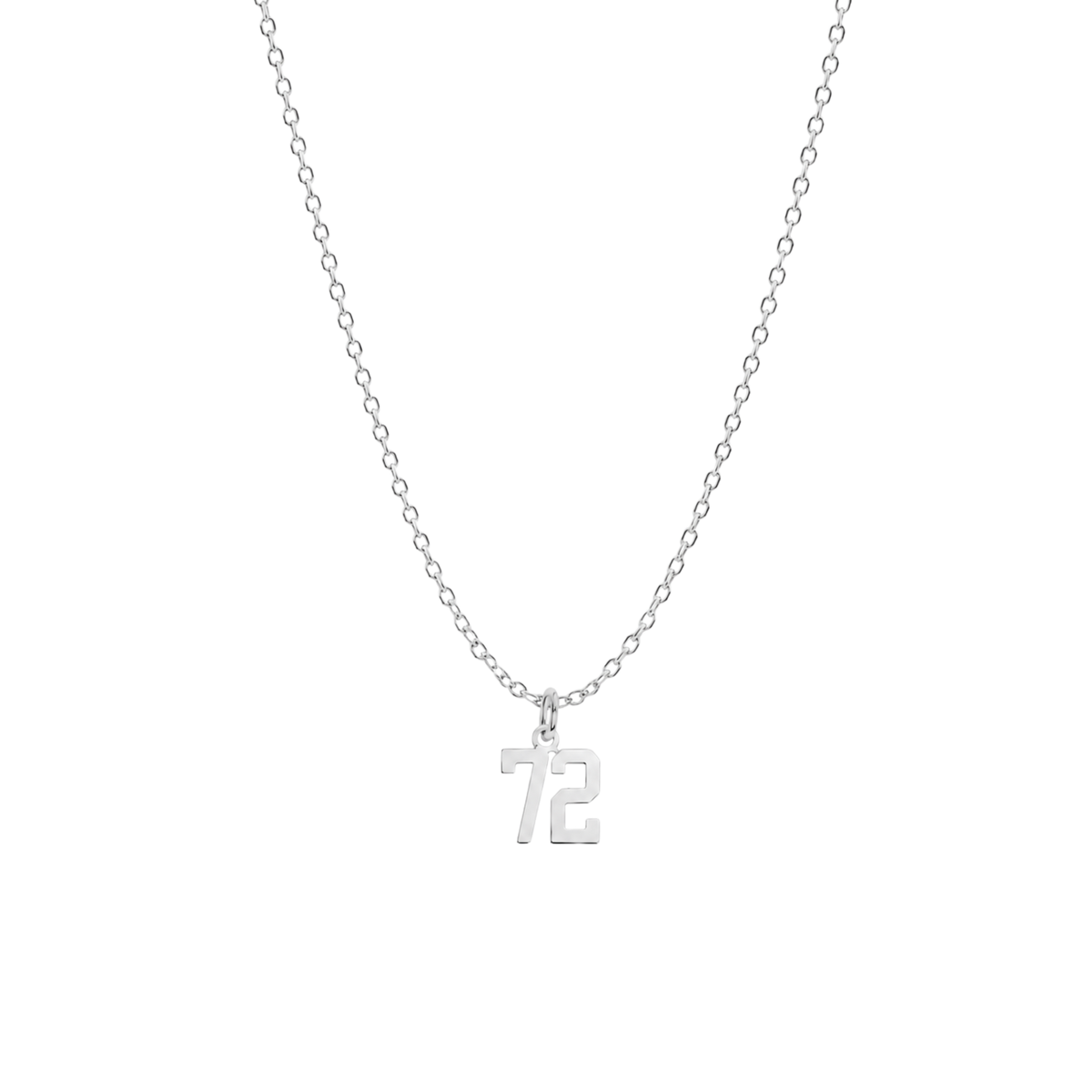 Silver Sports Number Necklace