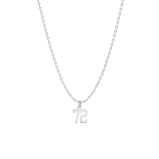Silver Sports Number Necklace