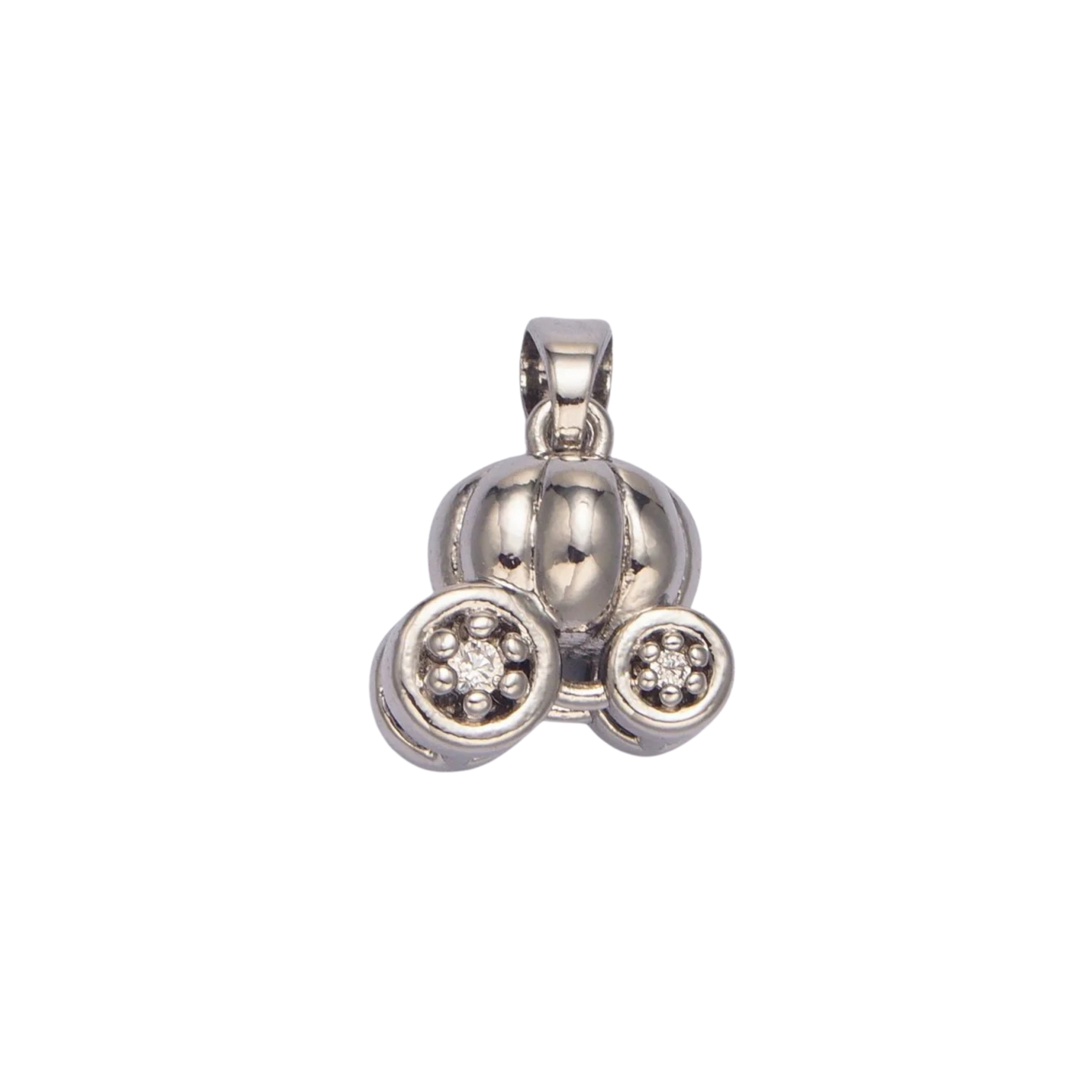 Small Silver Pumpkin Carriage Charm