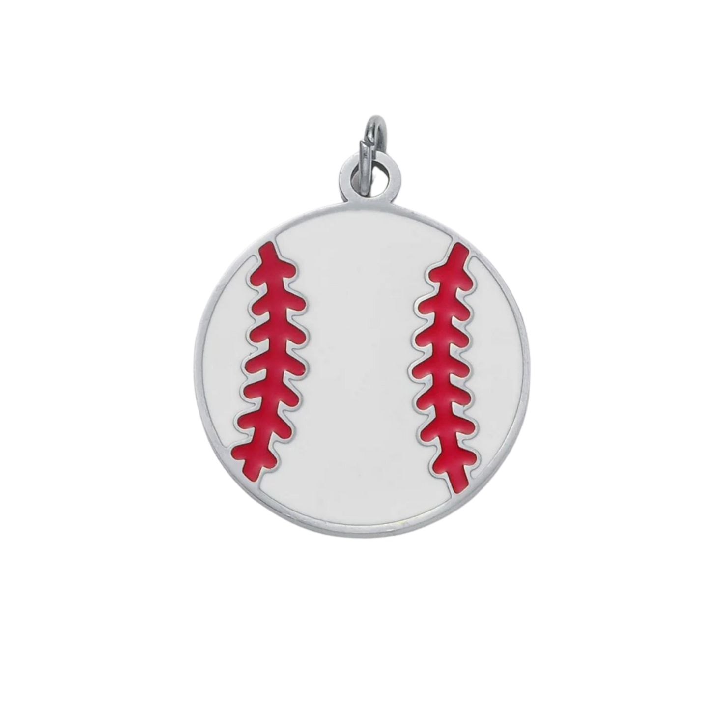 Large Silver Baseball Charm