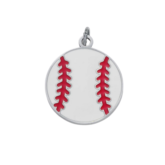 Large Silver Baseball Charm