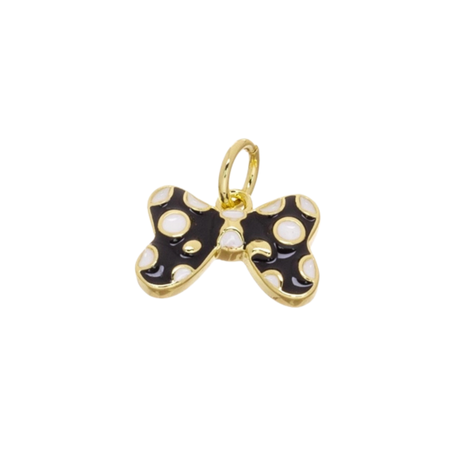 Small Black Polka Dot Bow Charm