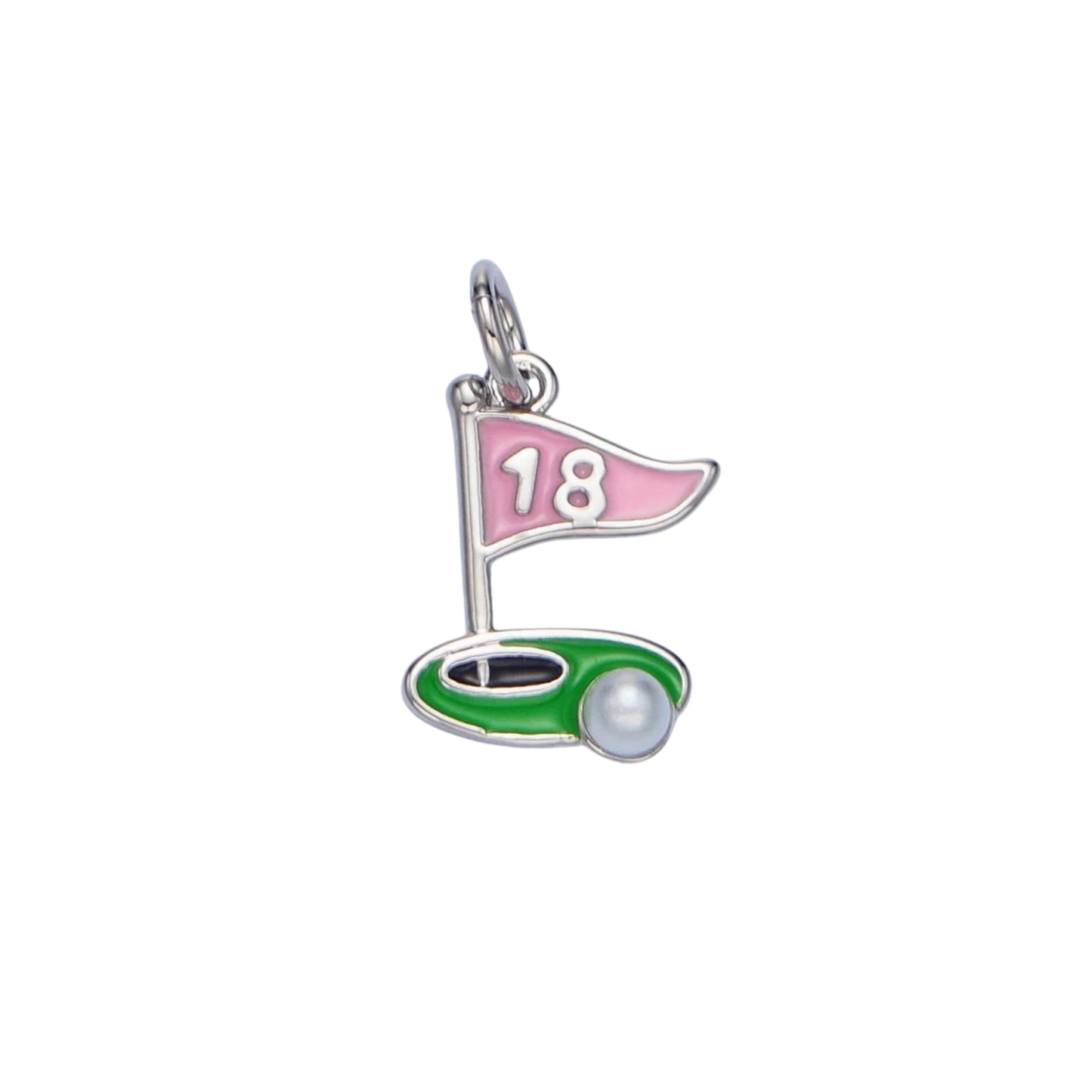 Small Silver Golf 18th Hole Charm