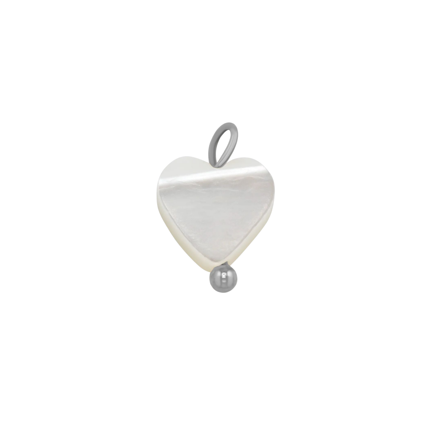 Mini Silver Shell Heart Charm