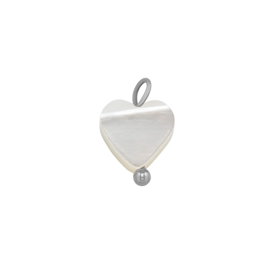 Mini Silver Shell Heart Charm