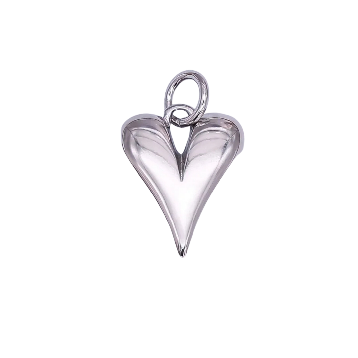 Medium Silver Puffed Heart Charm