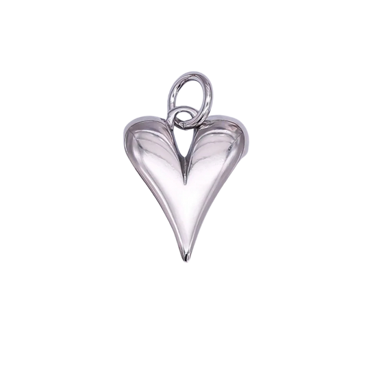 Medium Silver Puffed Heart Charm