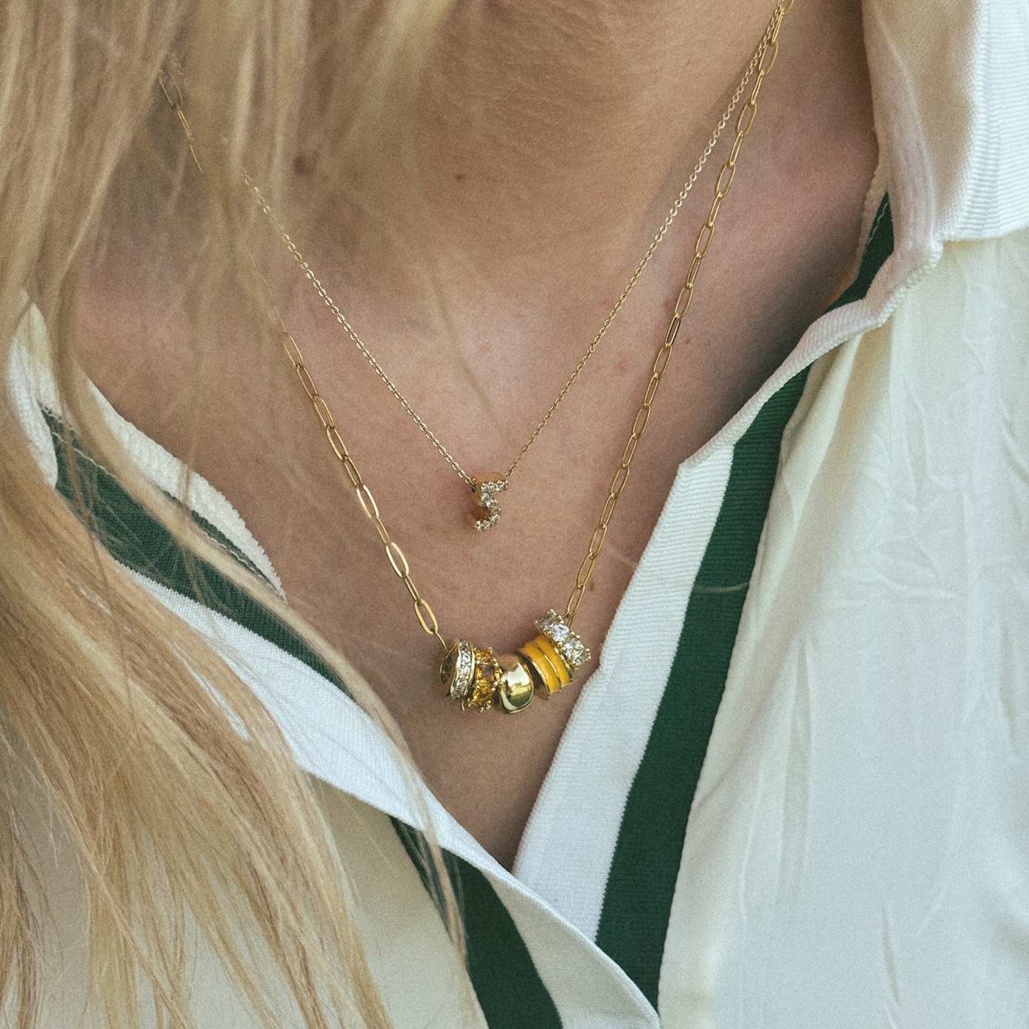 Number Slider Necklace in Gold