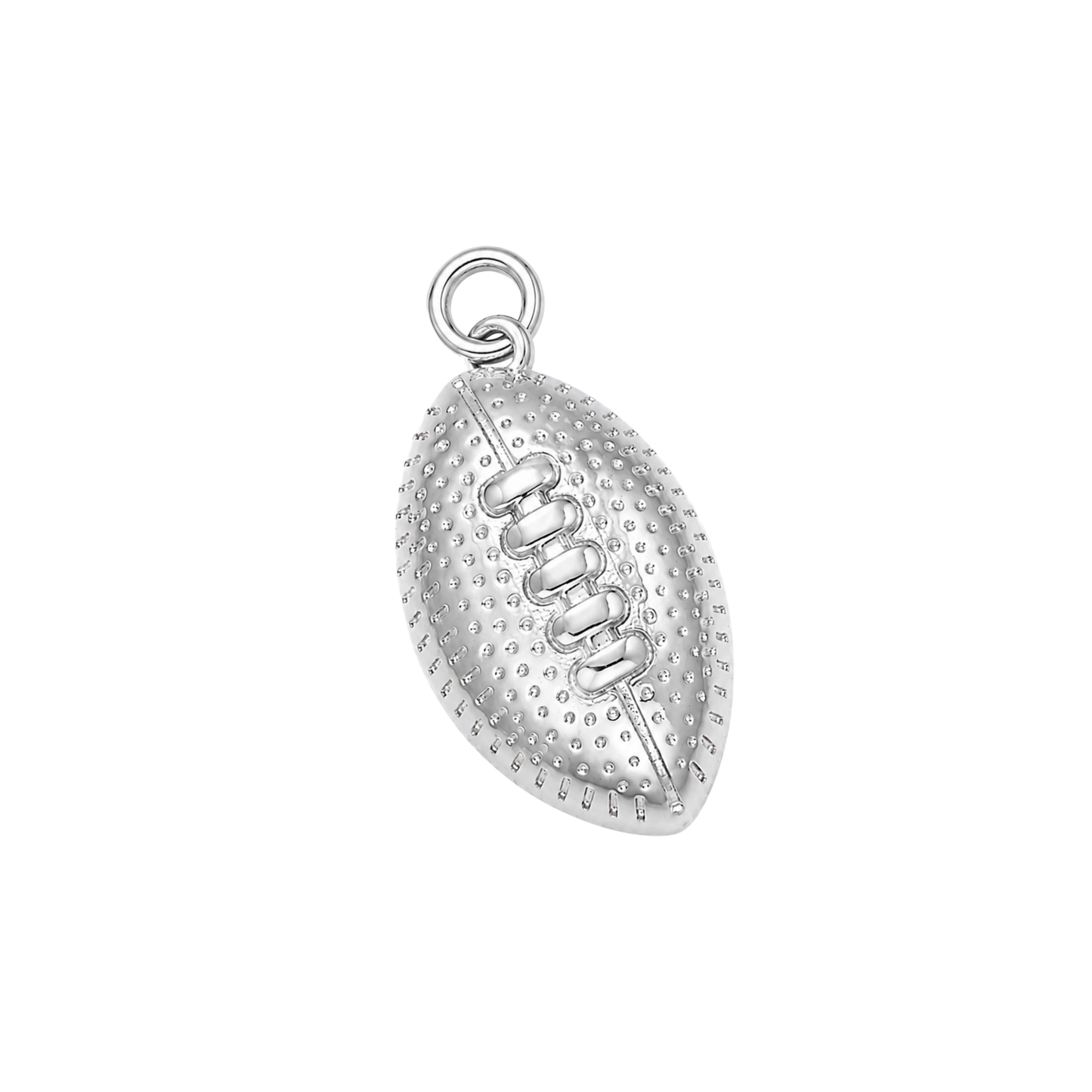 Medium Silver Textured Gold Football Charm