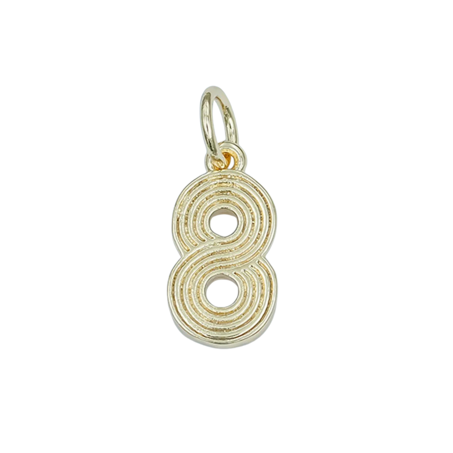 Medium Ribbed Number Charm