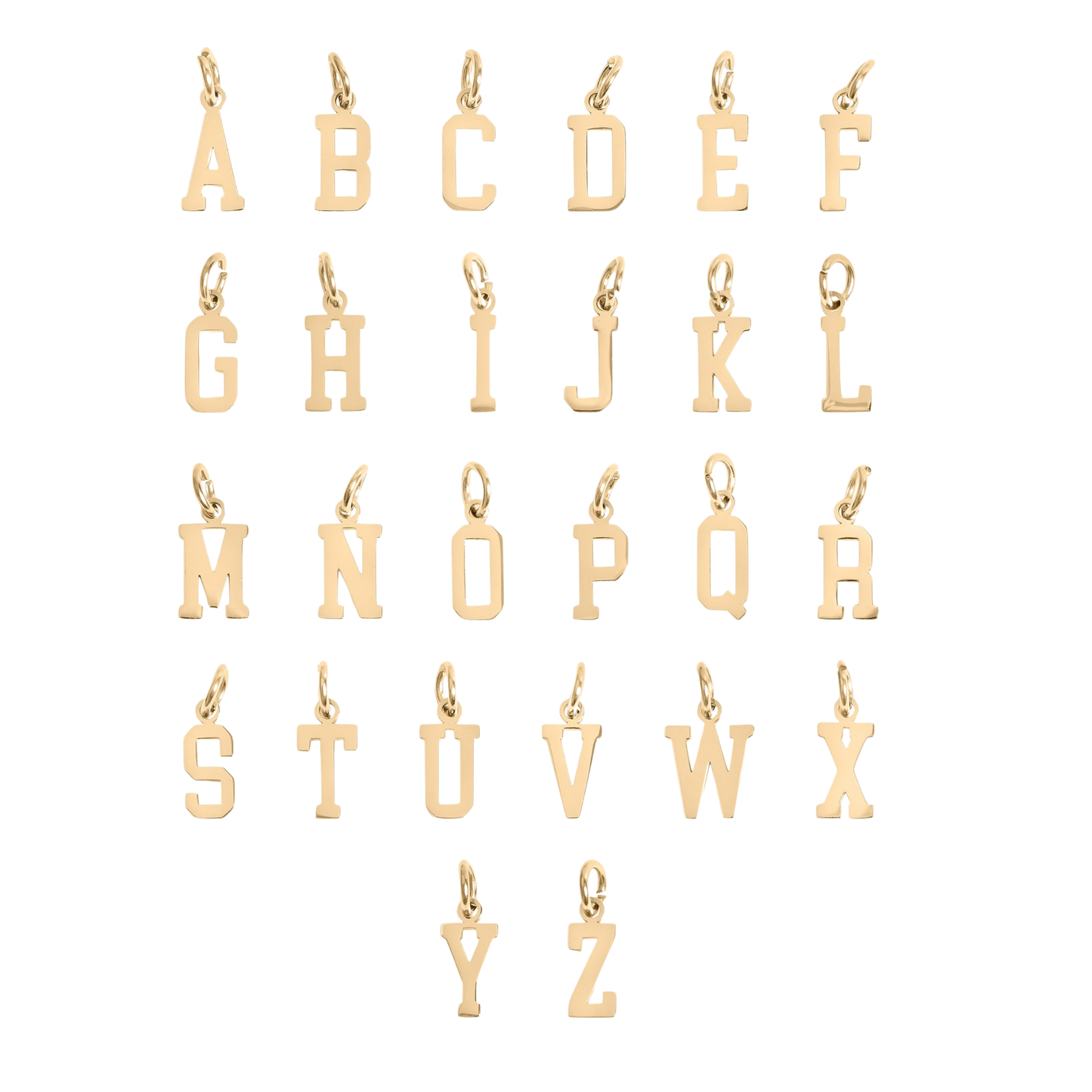 Small Varsity Initial Charms