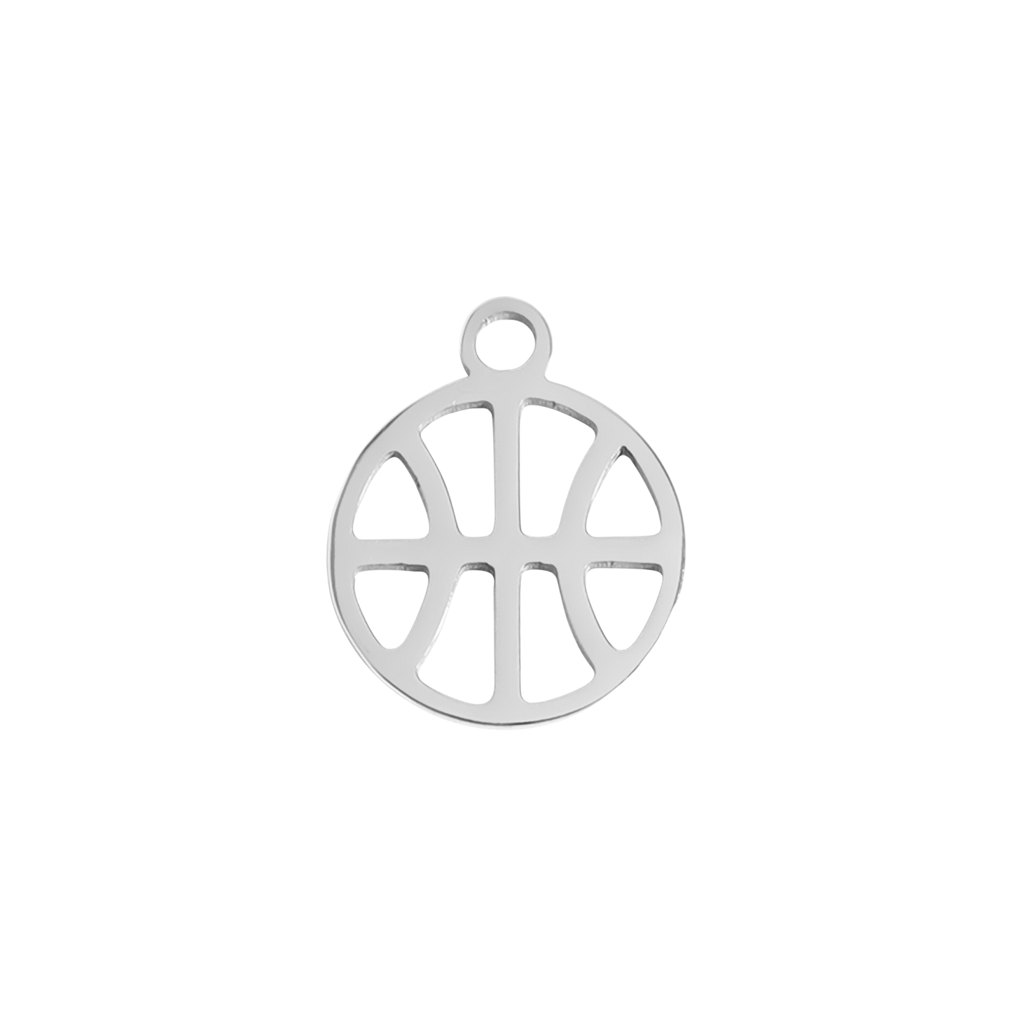 Small Silver Basketball Charm