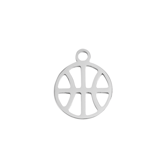 Small Silver Basketball Charm